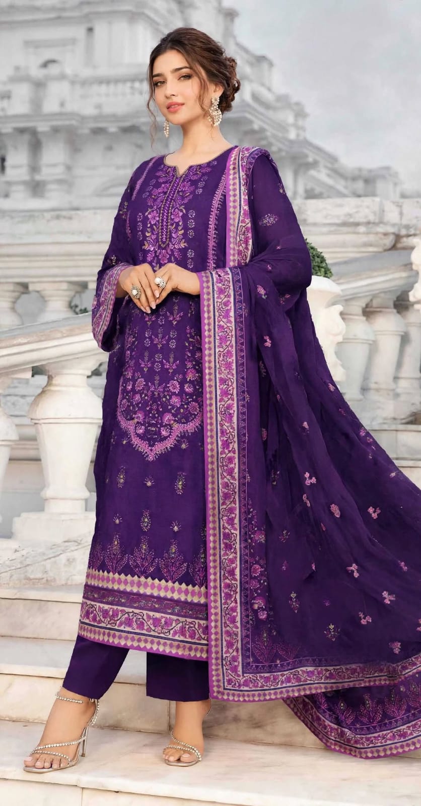 Emroz Digital Doria Linen Embroidered 3-Piece