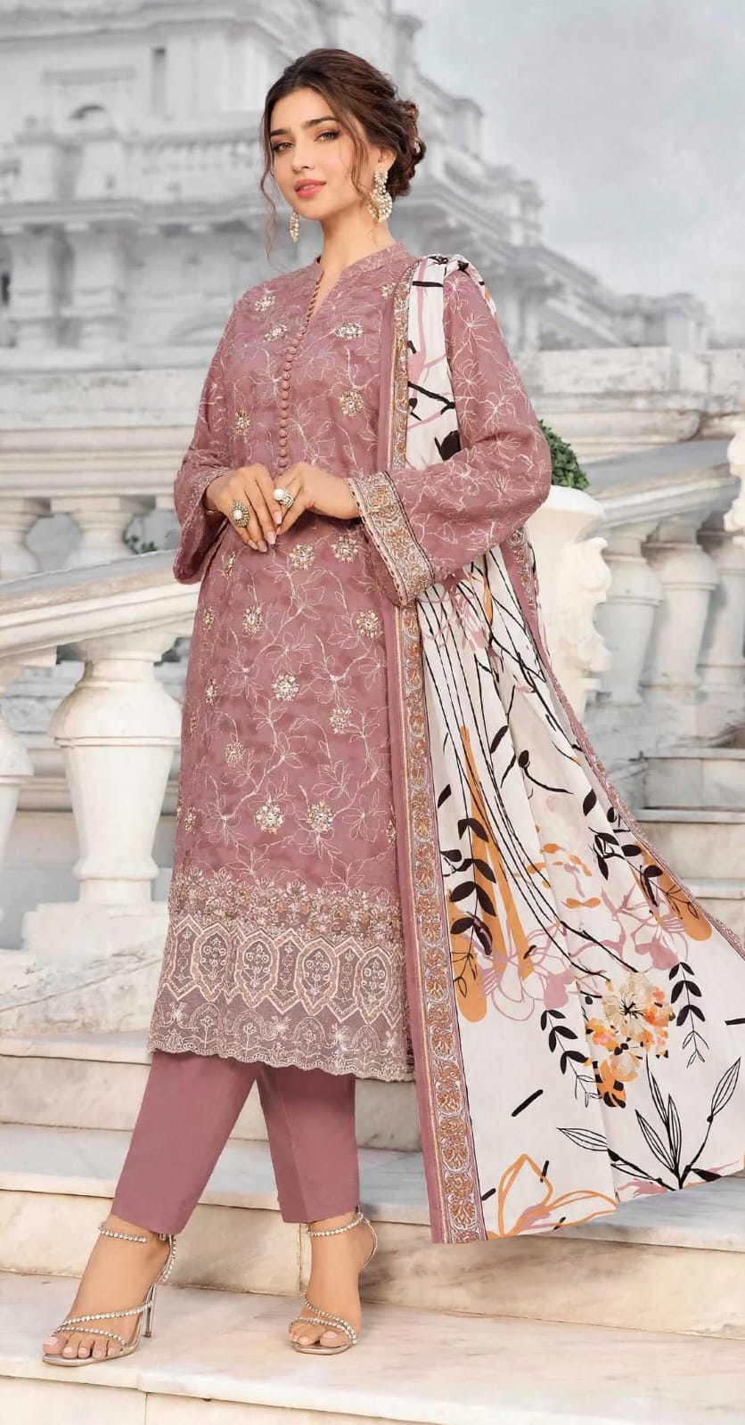 Emroz Digital Doria Linen Embroidered 3-Piece