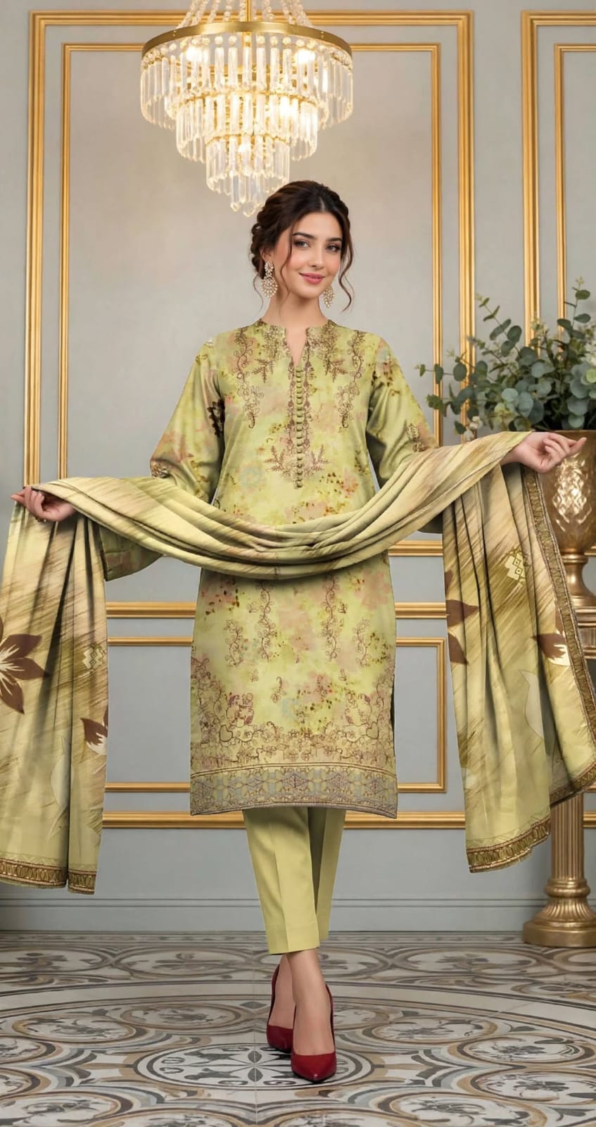 Emroz Slub Lawn Embroidered 3-Piece
