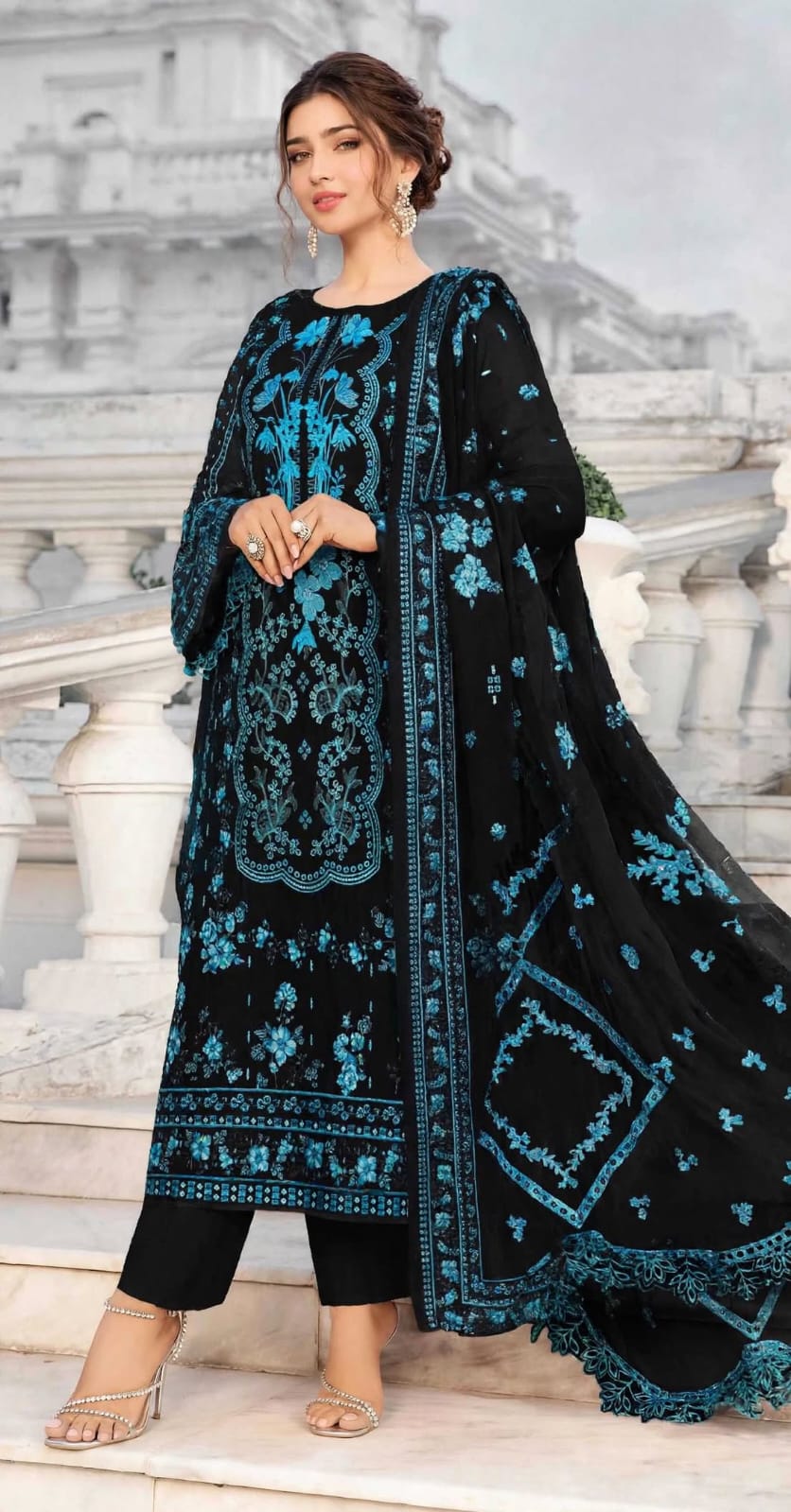 Emroz Digital Doria Linen Embroidered 3-Piece
