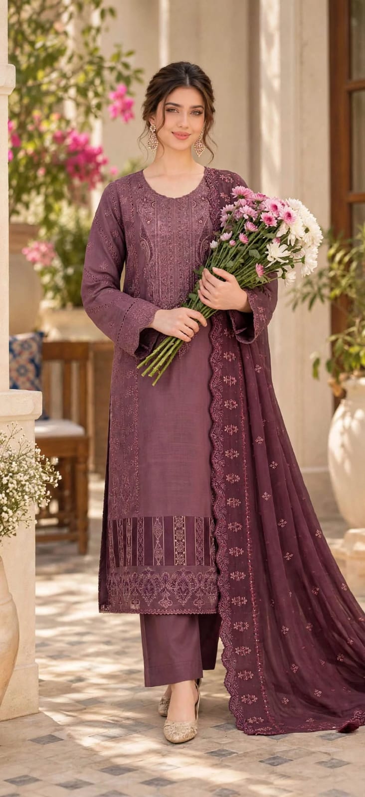 Emroz Doria Viscose Embroidered 3-Piece