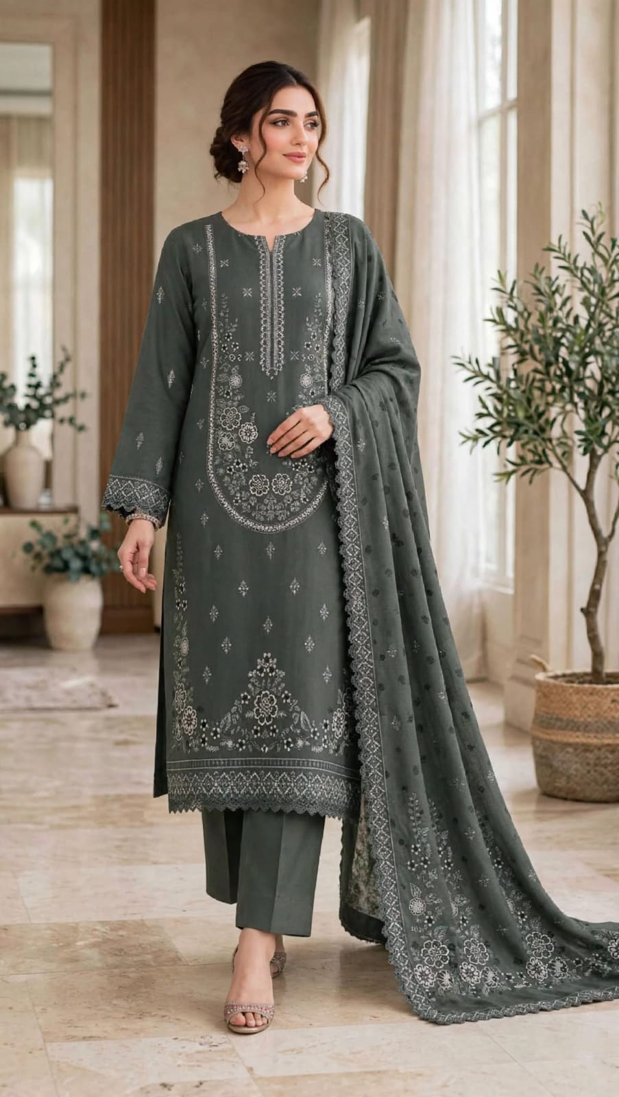 Emroz Dhanak Chamki Embroidered 3-Piece