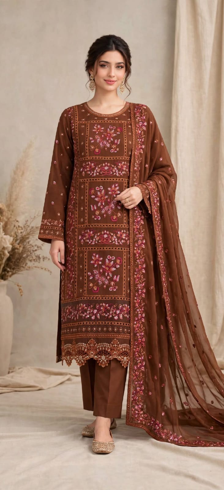 Emroz Doria Viscose Embroidered 3-Piece