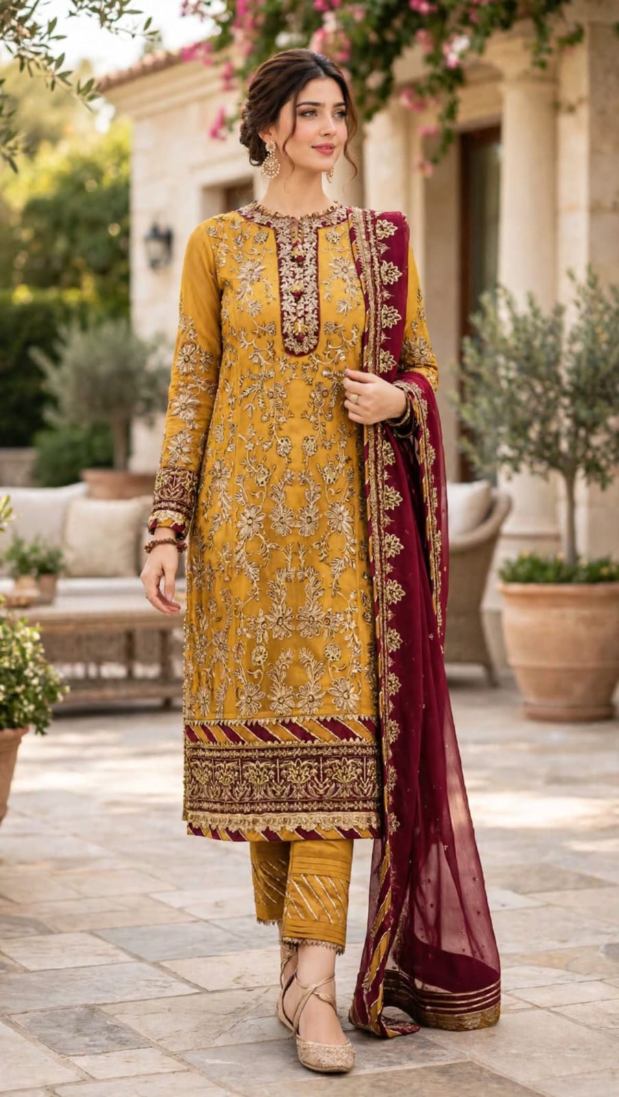 Emroz Fancy Embroidered Viscose 3-Piece