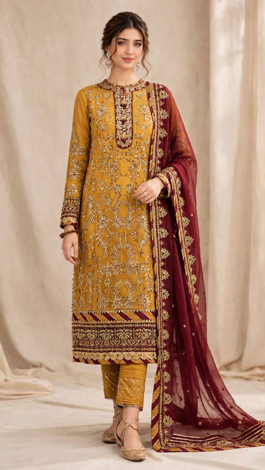 Emroz Fancy Embroidered Viscose 3-Piece