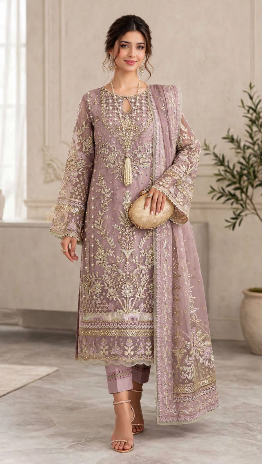 Emroz Fancy Embroidered Viscose 3-Piece